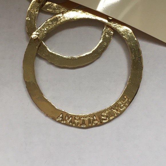🆕 Amrita Singh Large Gold Dangling Ring Earrings - Picture 3 of 4